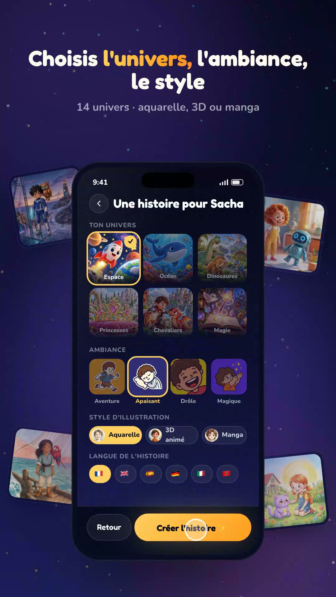 KidSaga : Créer une histoire